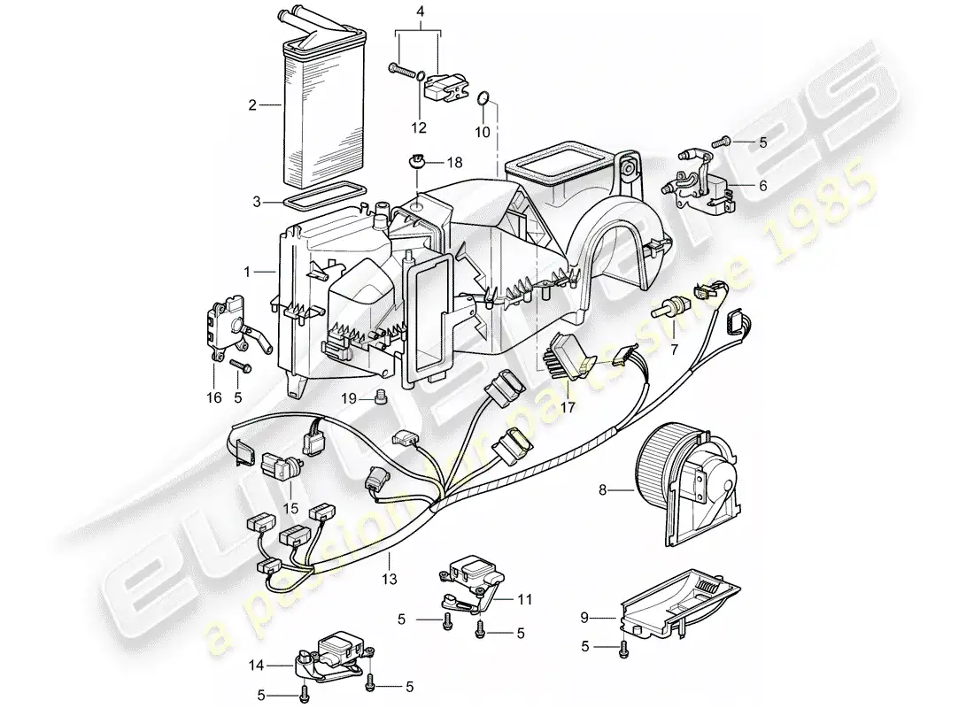 porsche 2004 (996 turbo / gt2) aire acondicionado - piezas individuales diagrama de piezas