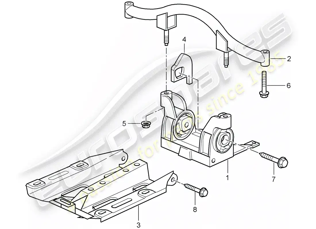 porsche 2007 (997-1 gt3) suspensión de la transmisión diagrama de piezas