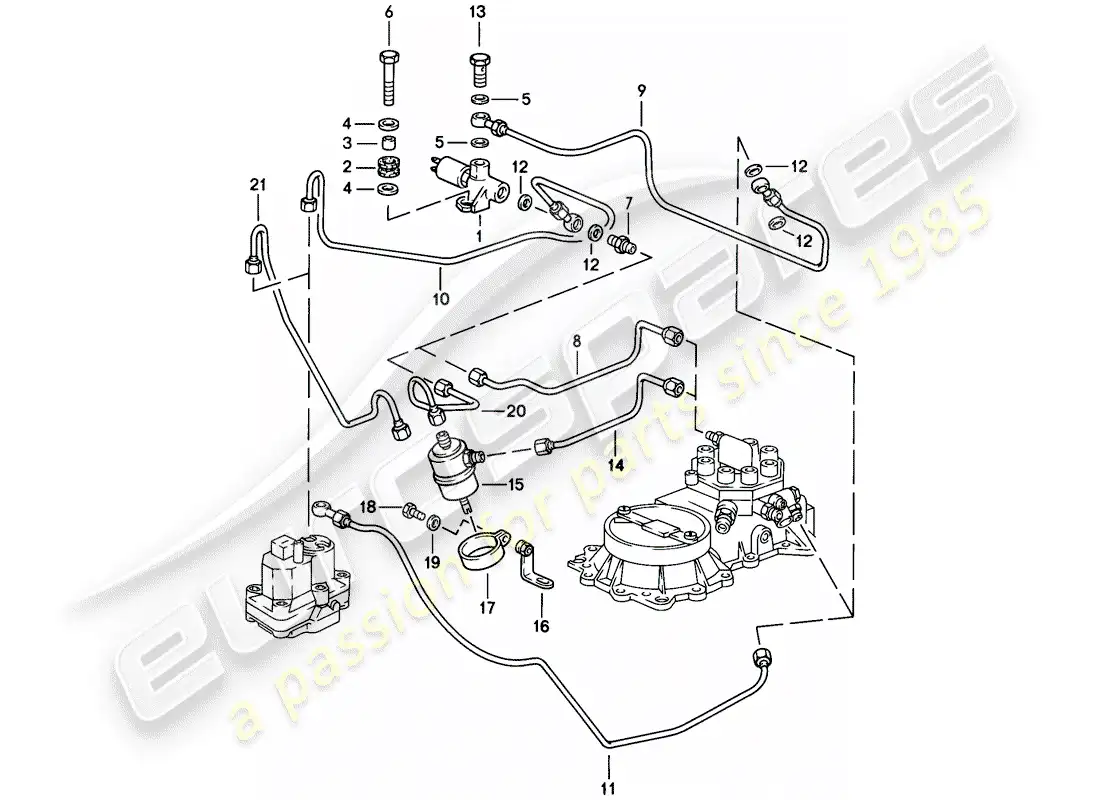 porsche 1981 (928) presión de control - bajada - d - mj 1980>> diagrama de piezas