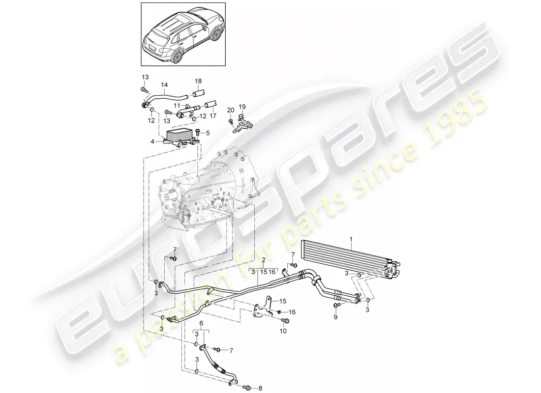 porsche 2012 (cayenne e2 92a) tiptronic diagrama de piezas