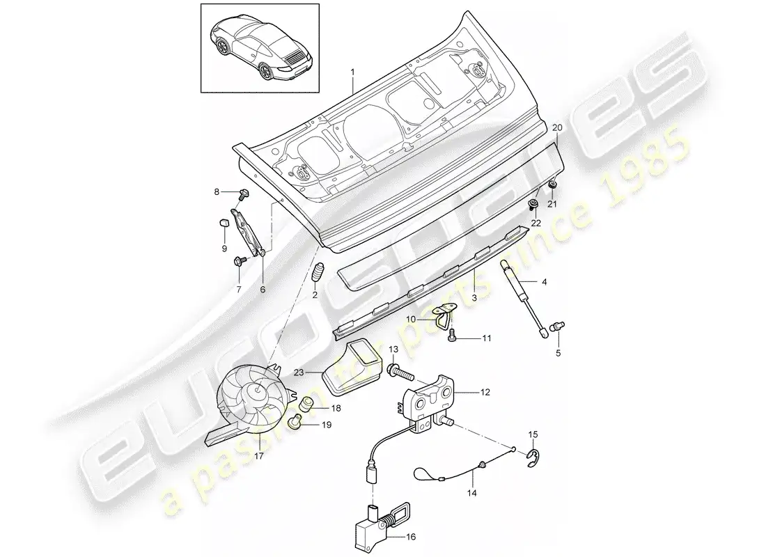 porsche 2010 (997-2) cubrir diagrama de piezas