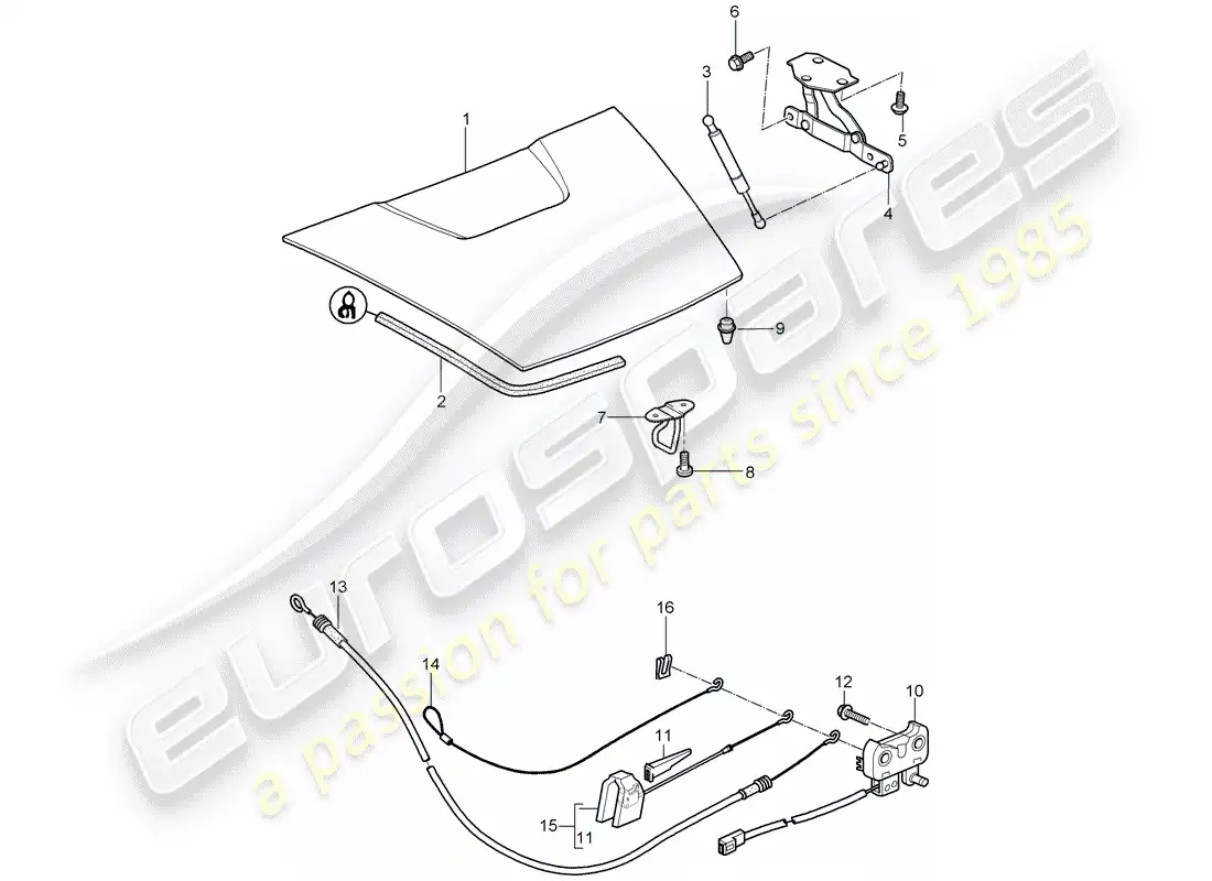 porsche 2007 (987 boxster) cubrir diagrama de piezas