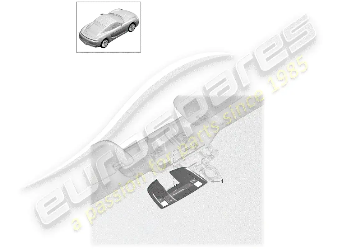 porsche 2016 (981 cayman) soporte diagrama de piezas