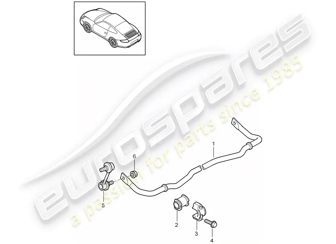 porsche 2011 (997-2) estabilizador diagrama de piezas