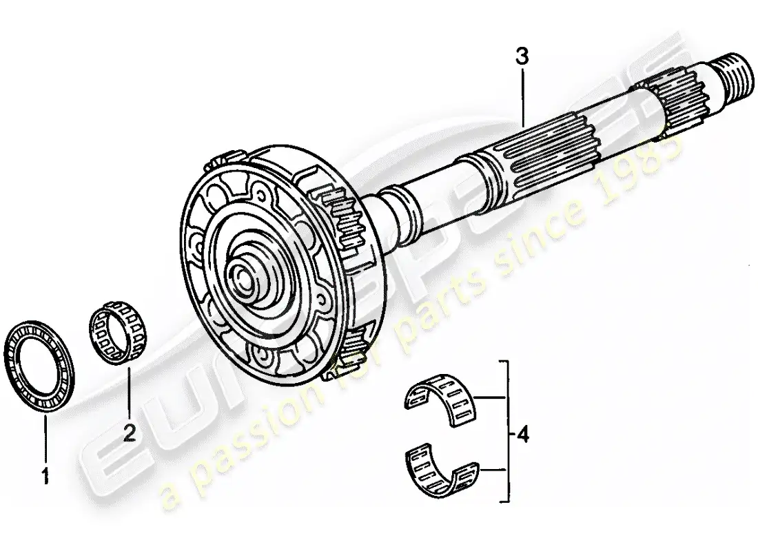 porsche 1985 (928) transmisión automática - portador piñón planeta diagrama de piezas