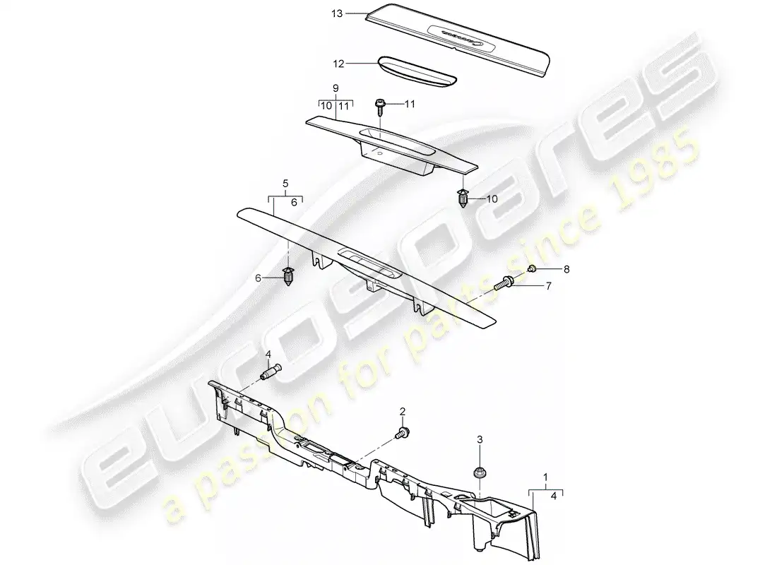 porsche 2012 (997-2) recubrimiento diagrama de piezas