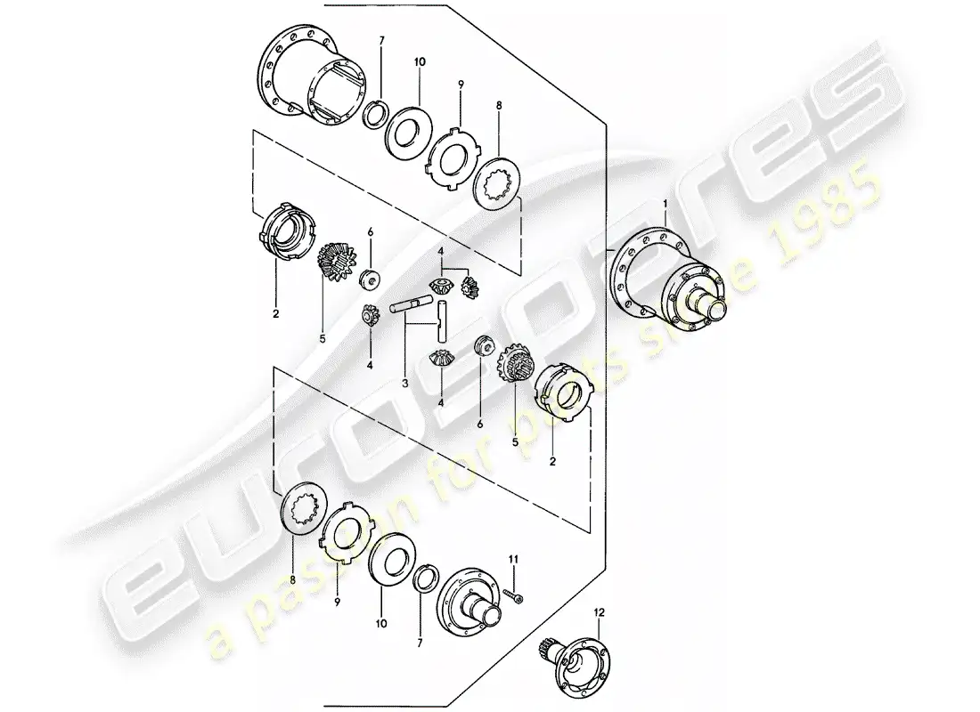 porsche 1983 (924) diferencial de deslizamiento limitado - caja de cambios manual - vq vr uv md - me mf mb mx - 4q 5q 6q - d - mj 1981>> diagrama de piezas