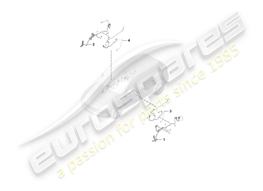 porsche 2024 (cayenne e3 pa) diagrama de piezas de puertas delanteras y de cableado
