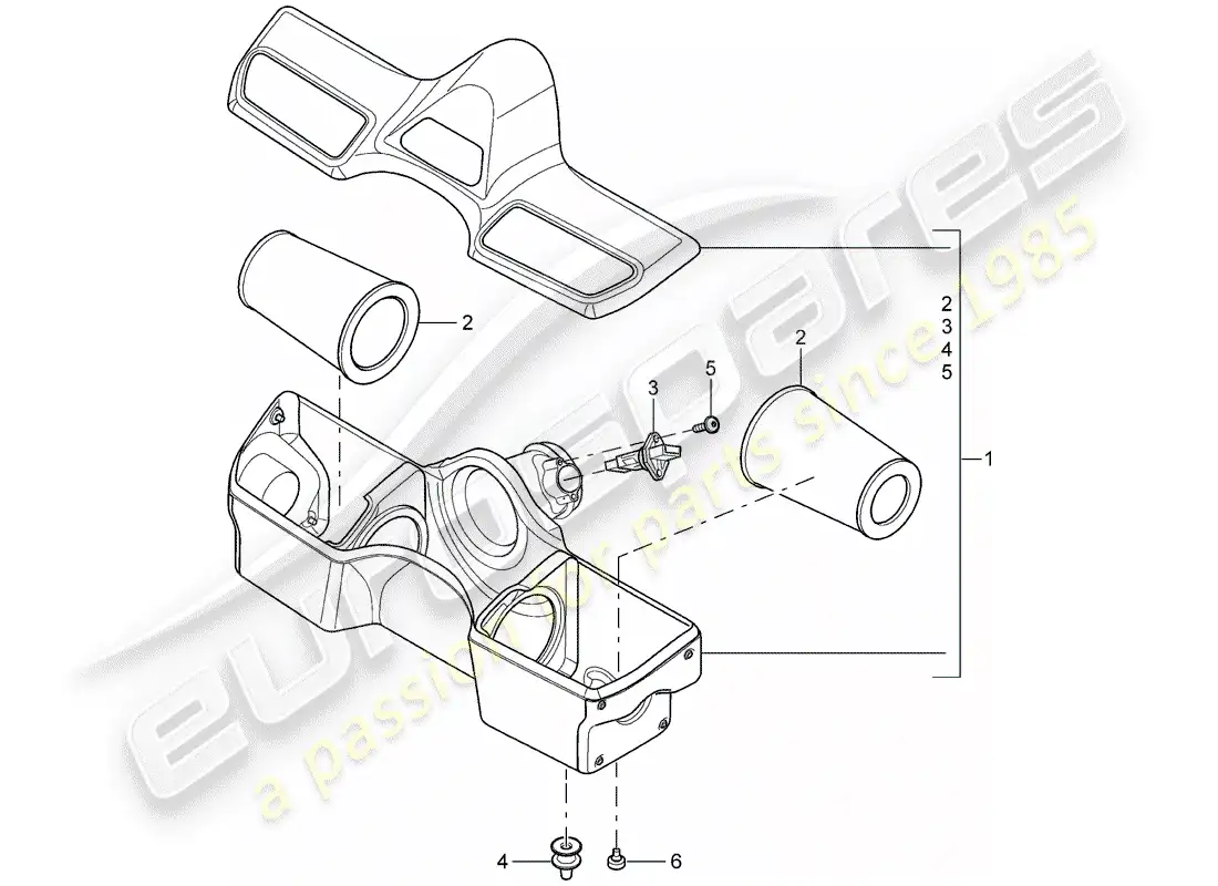 porsche 2008 (997-1 gt3) filtro de aire diagrama de piezas