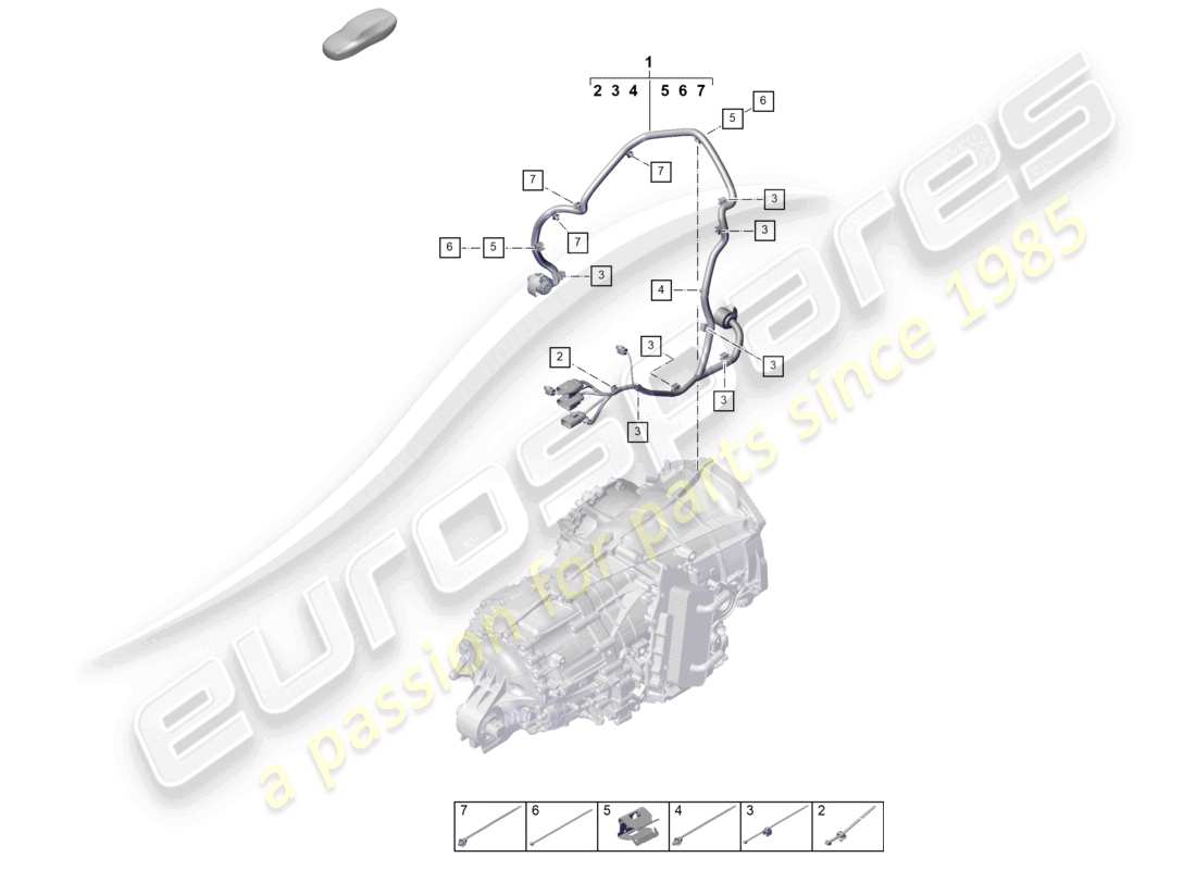 porsche 2024 (992-2) mazo de cables para caja de cambios diagrama de piezas