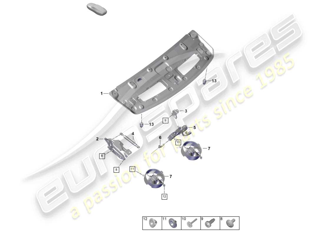 porsche 2025 (992-2) diagrama de piezas de la tapa del maletero/portón trasero