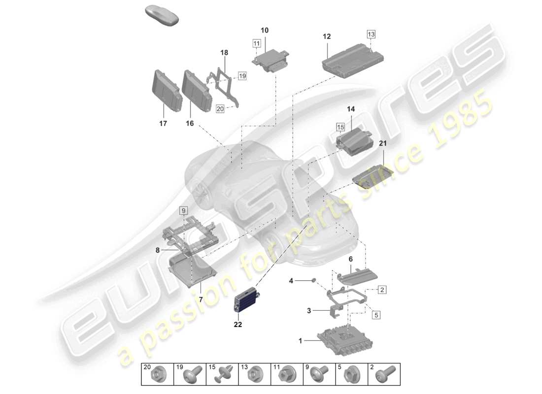 porsche 2024 (992-1) unidades de control diagrama de piezas