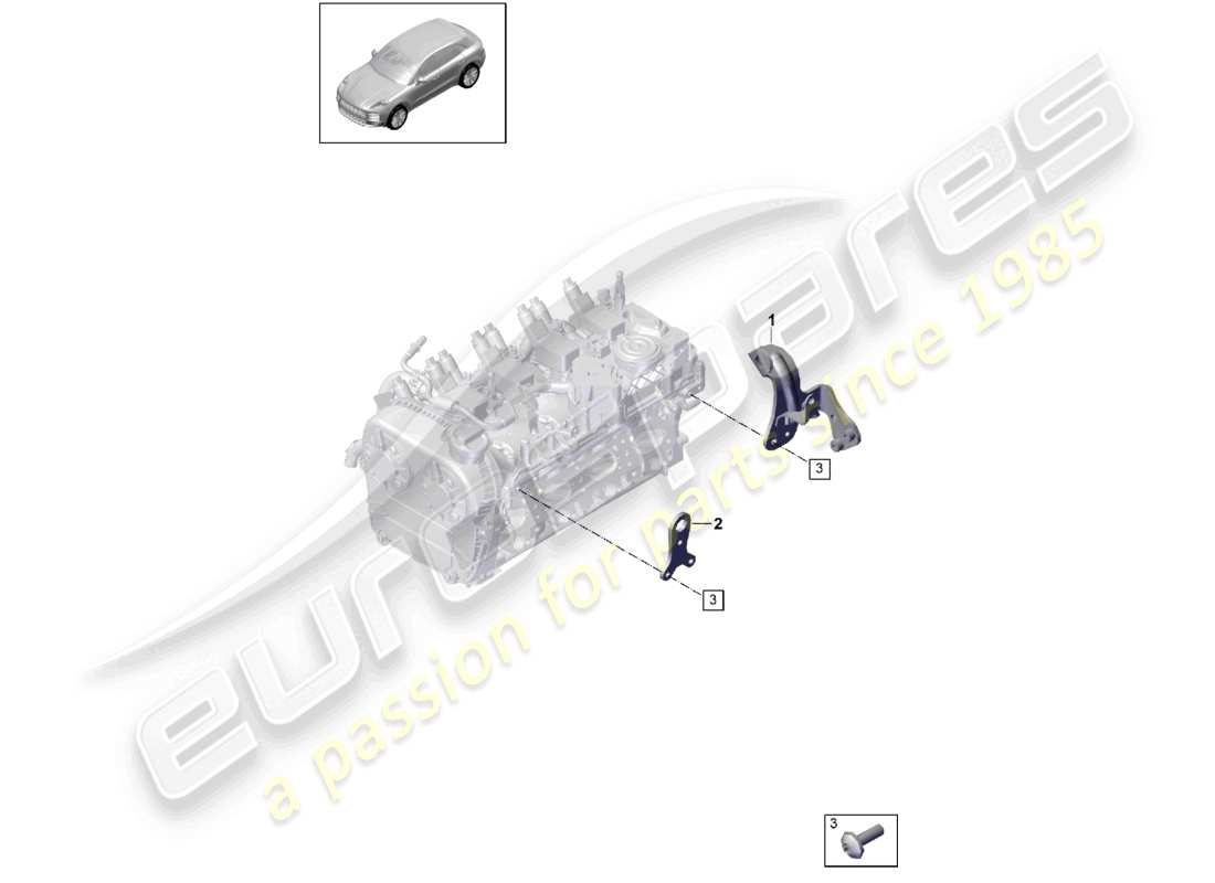 porsche 2021 (macan) diagrama de piezas del soporte de la culata