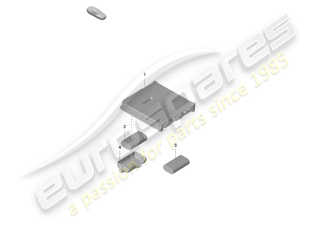 porsche 2021 (992-1 gt3/rs/st) diagrama de piezas de la unidad de control del módulo de llamada de emergencia y de la unidad de comunicaciones