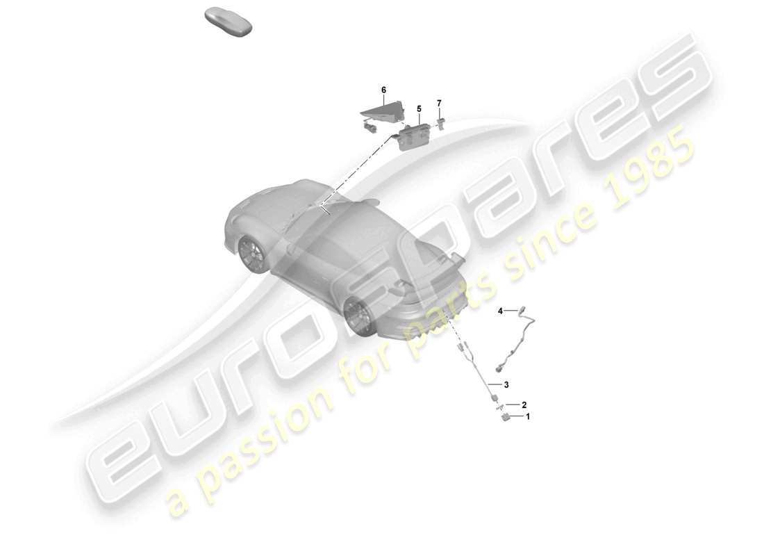 porsche 2026 (992-2 gt3/rs/st) cámara de marcha atrás diagrama de piezas