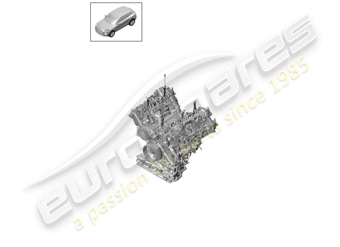 porsche 2021 (macan) motor básico diagrama de piezas