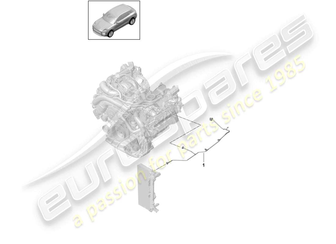 porsche 2021 (macan) sistema de enfriamiento del refrigerante línea de ventilación diagrama de piezas