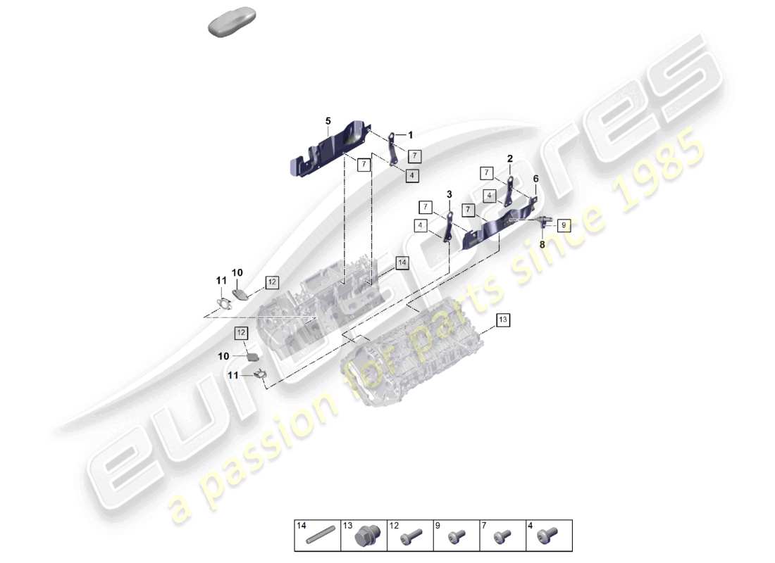 porsche 2024 (cayenne e3 pa) accesorios para culatas diagrama de piezas