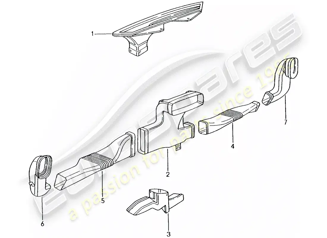 porsche 2004 (996 turbo / gt2) calentador - distribuidor de aire diagrama de piezas