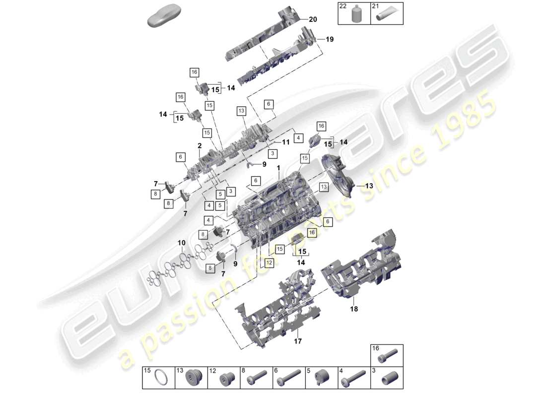 porsche 2024 (cayenne e3 pa) diagrama de piezas de accesorios del amortiguador de sonido de la tapa de la culata