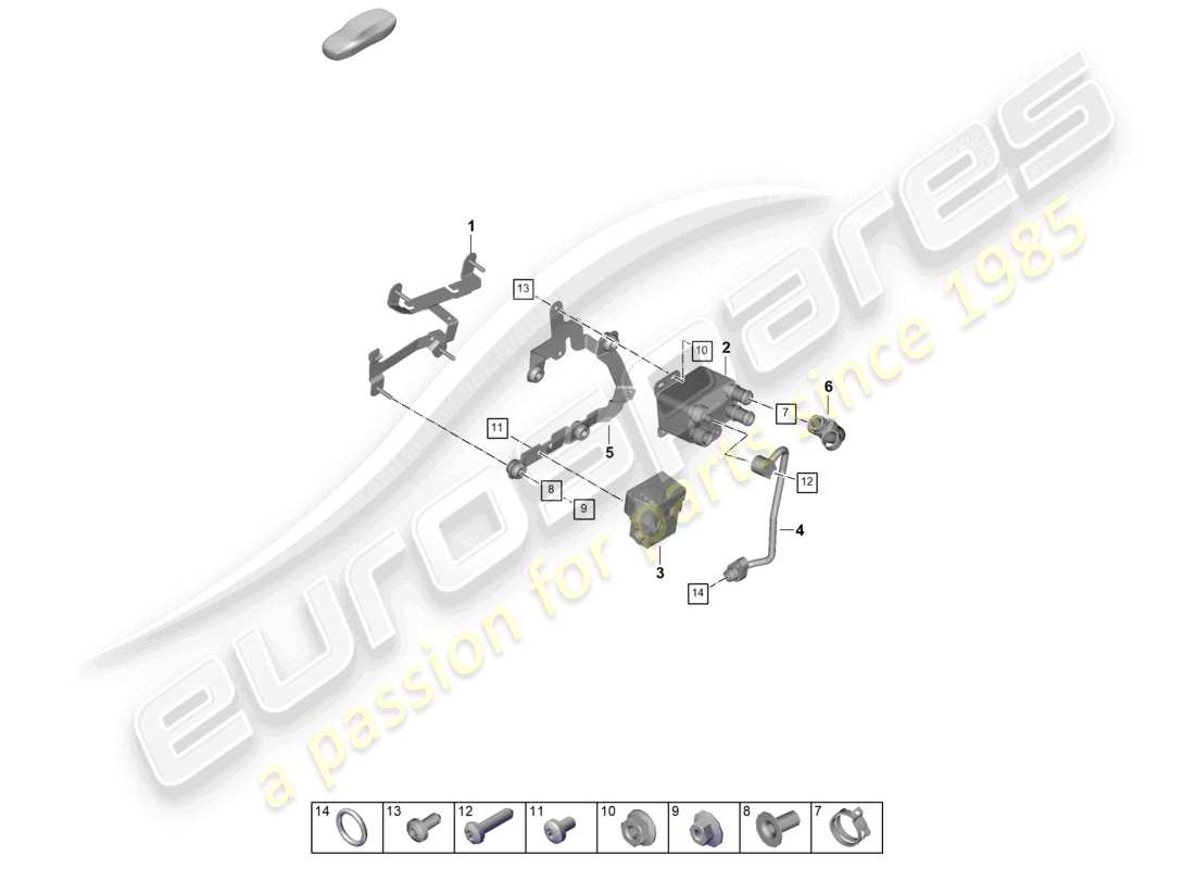 porsche 2024 (992-2) diagrama de piezas del intercambiador de calor trasero del sistema de calefacción y aire acondicionado