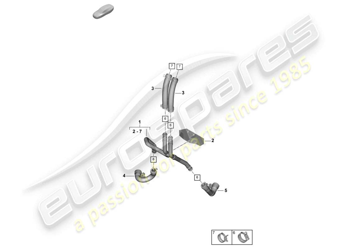 porsche 2024 (992-2) diagrama de piezas de la tubería de refrigerante del sistema de calefacción y aire acondicionado