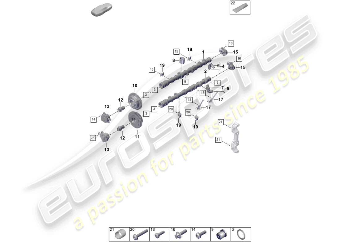 porsche 2024 (992-2) diagrama de piezas de la unidad de ajuste del árbol de levas