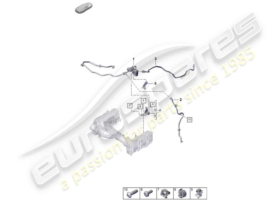 porsche 2024 (992-2) diagrama de piezas de ventilación del tanque de la línea de respiración
