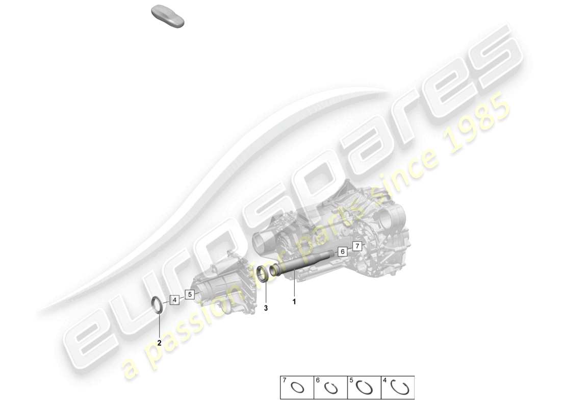porsche 2026 (macan-e) diagrama de piezas del eje corto del motor de tracción para eje delantero de accionamiento eléctrico