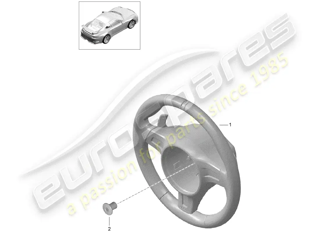 porsche 2016 (991-1 r/gt3/rs) volante diagrama de piezas