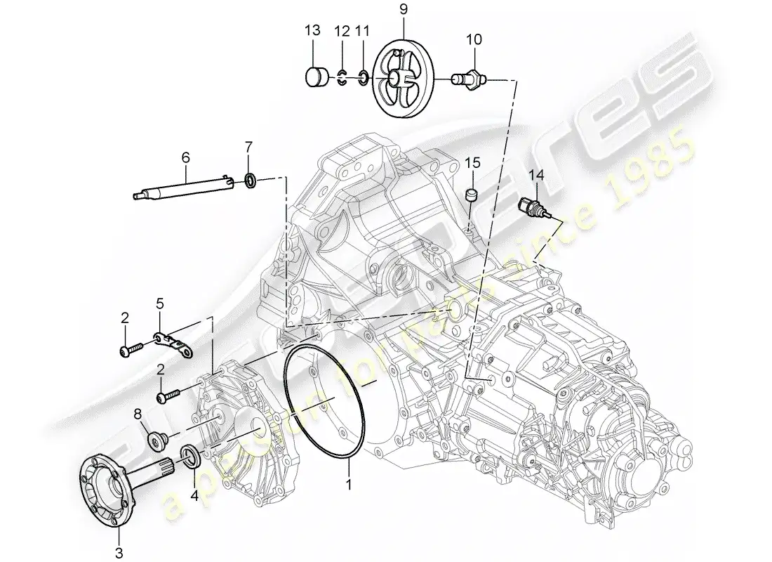 porsche 2007 (987 boxster) transmisión de repuesto diagrama de piezas