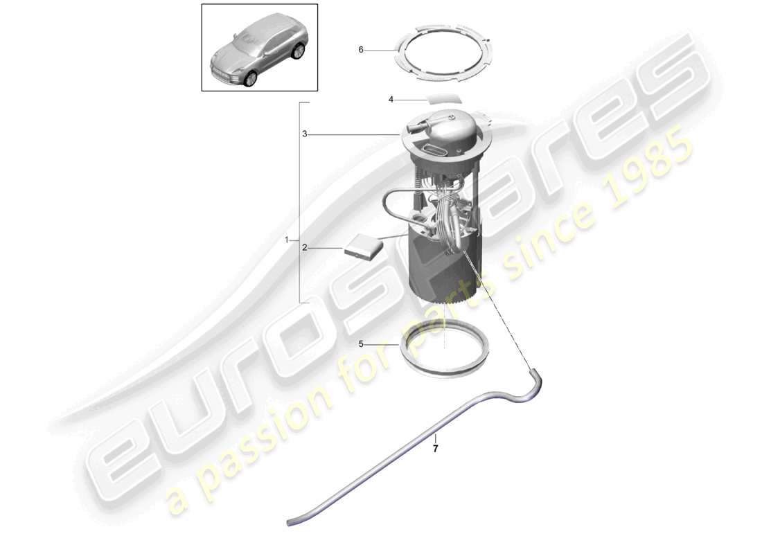 porsche 2021 (macan) bomba de combustible (completa) diagrama de piezas