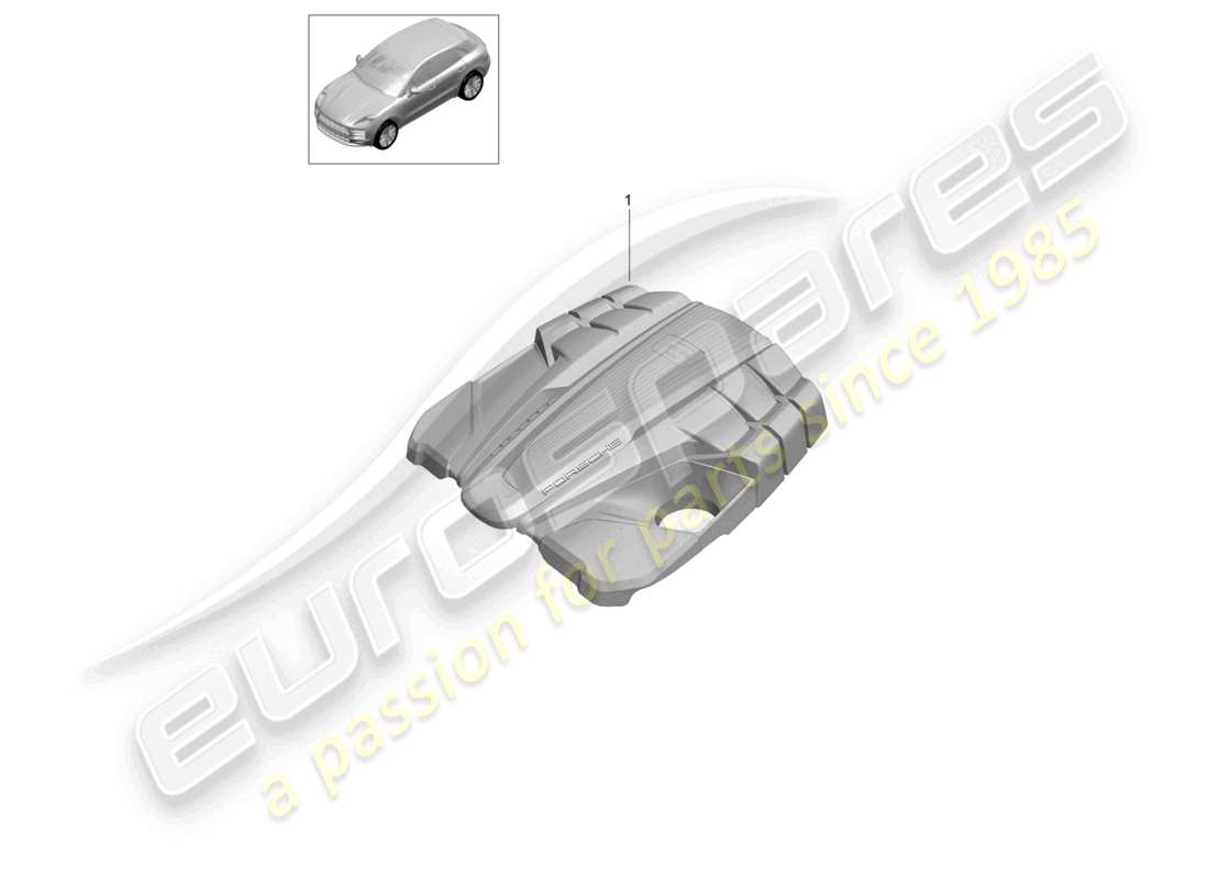 porsche 2021 (macan) cubierta del motor compartimiento del motor diagrama de piezas