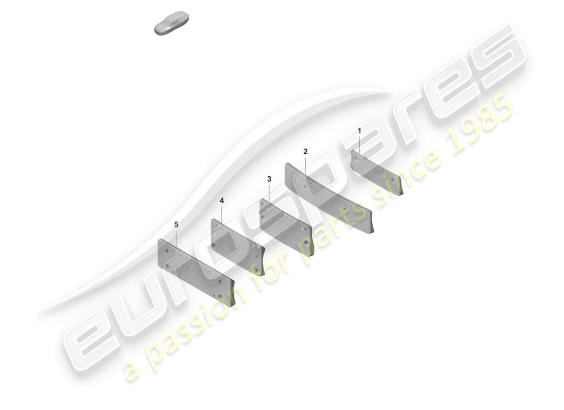 porsche 2021 (992-1) diagrama de piezas del paquete sport design del soporte de matrícula
