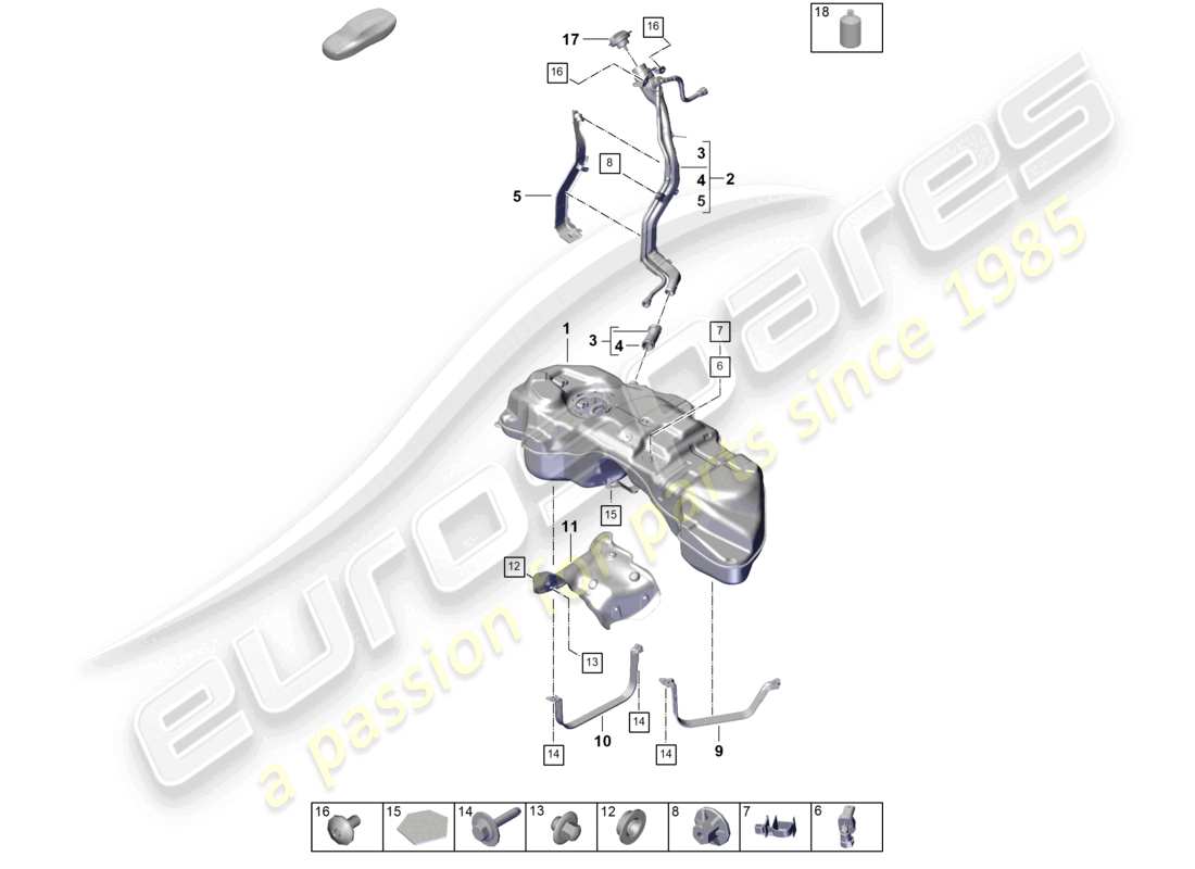 porsche 2023 (cayenne e3 pa) tanque de combustible con accesorios d - mj 2025>> diagrama de piezas