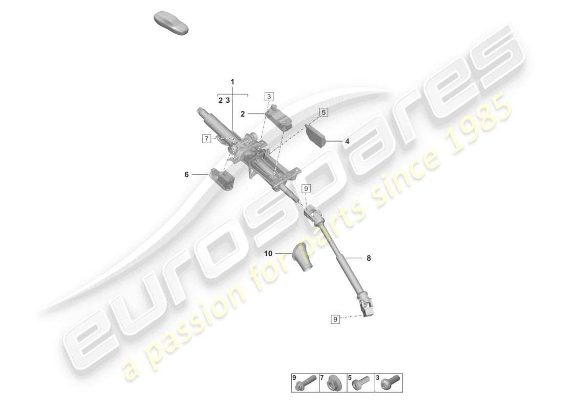 porsche 2023 (taycan 9j1-1) columna de dirección diagrama de piezas