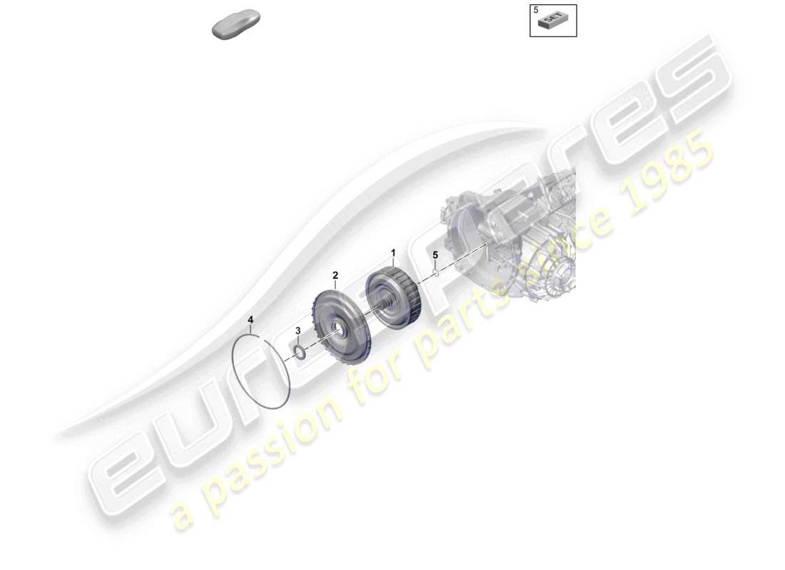porsche 2024 (992-2) 8-speed caja de cambios de doble embrague - pdk - diagrama de piezas del embrague para caja de cambios de doble embrague