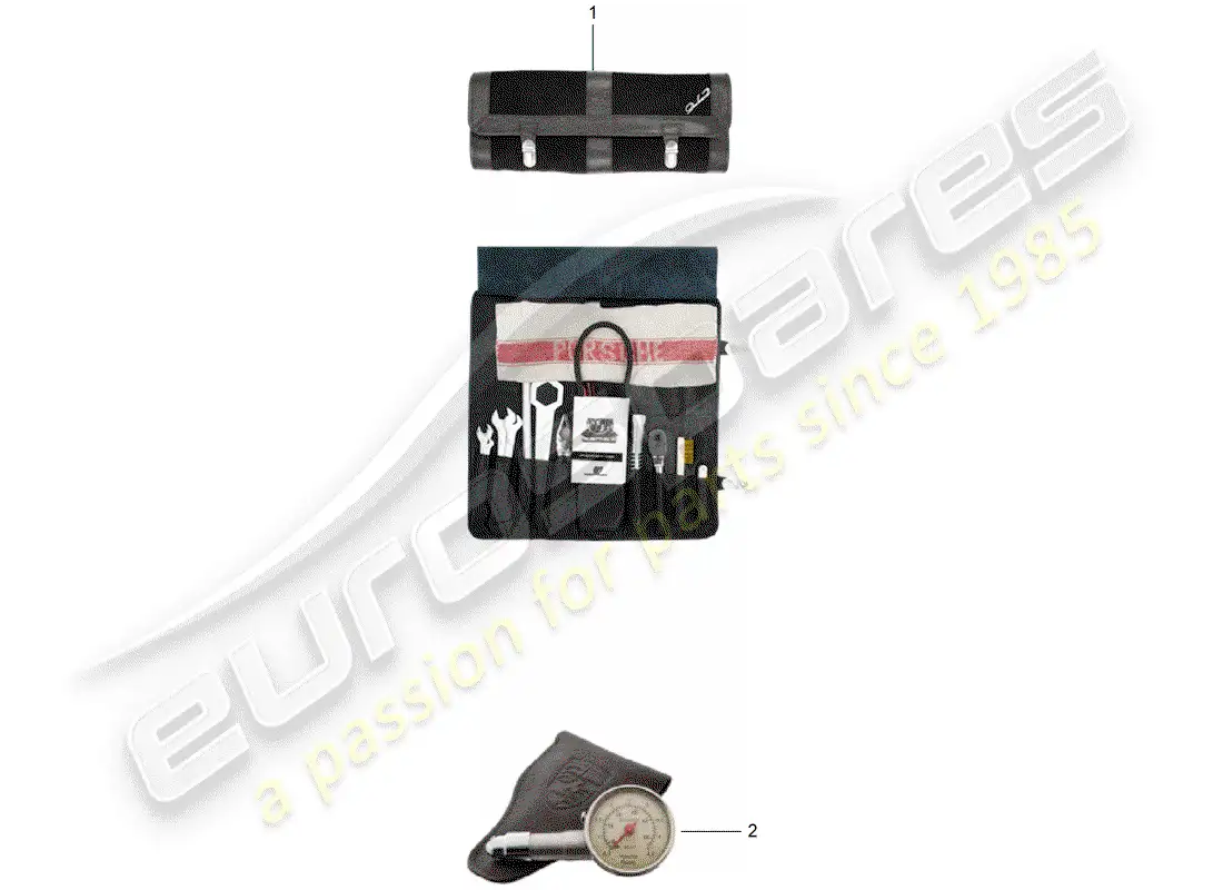 porsche 1968 (accessories) herramienta diagrama de piezas