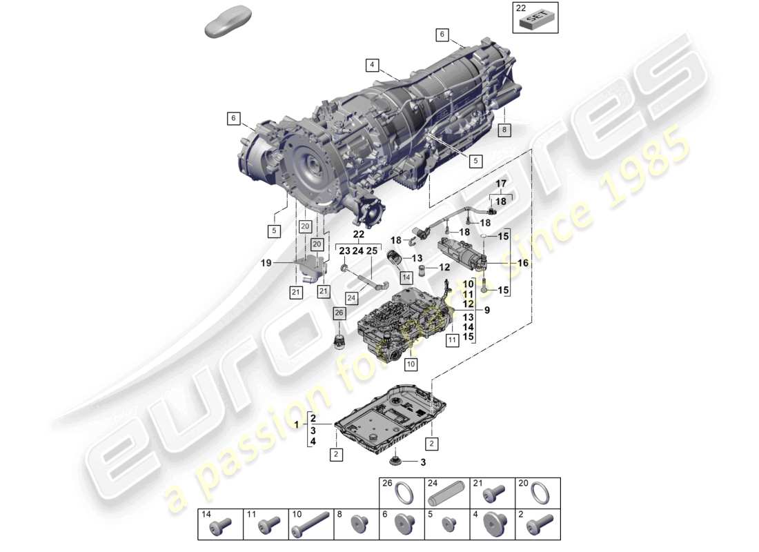 porsche 2023 (cayenne e3 pa) 8-speed caja de cambios automática para vehículos con propulsión híbrida mecatrónica con software bomba de aceite enfriador de aceite de engranajes cárter de aceite de transmisión diagrama de piezas