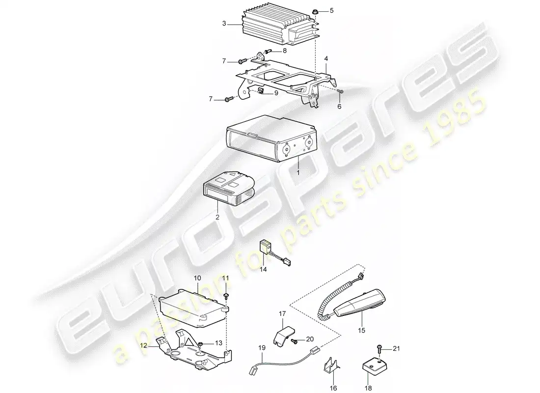 porsche 2010 (cayenne e1 9pa) amplificador diagrama de piezas