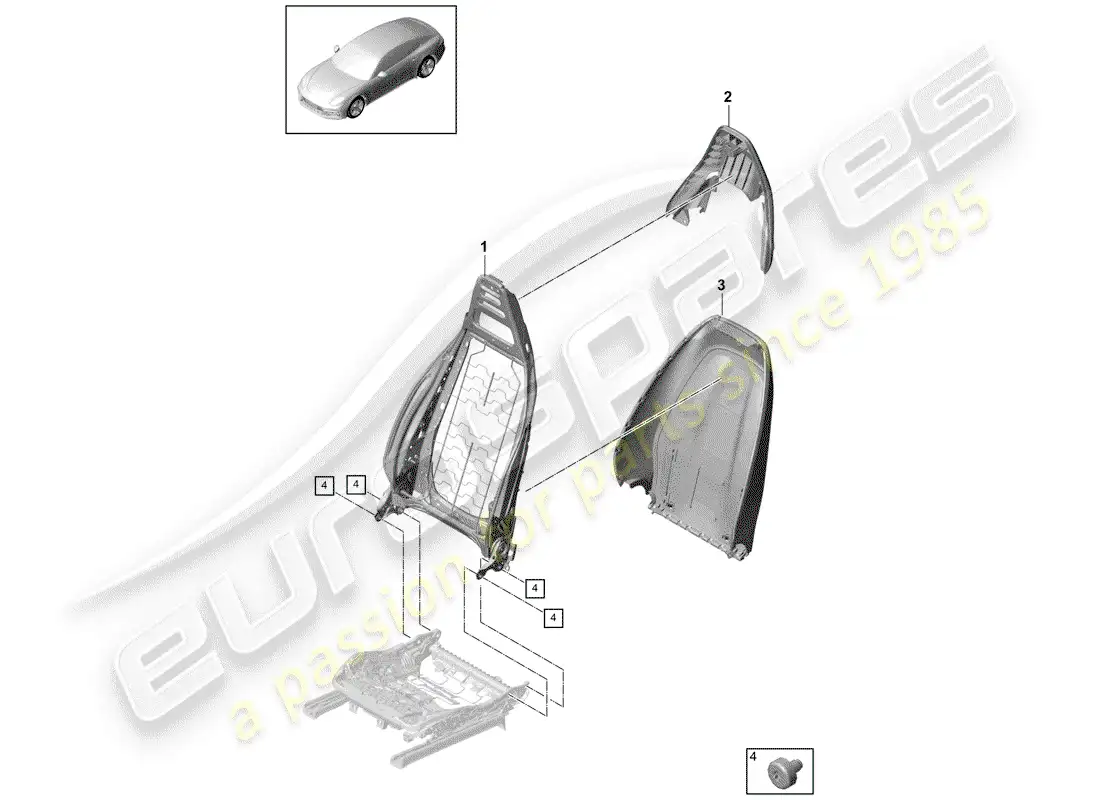 porsche 2019 (panamera 971-1) respaldo diagrama de piezas