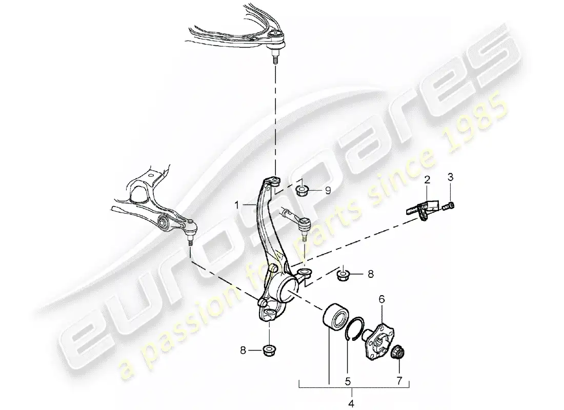 porsche 2006 (cayenne e1 9pa) cojinete de pivote diagrama de piezas