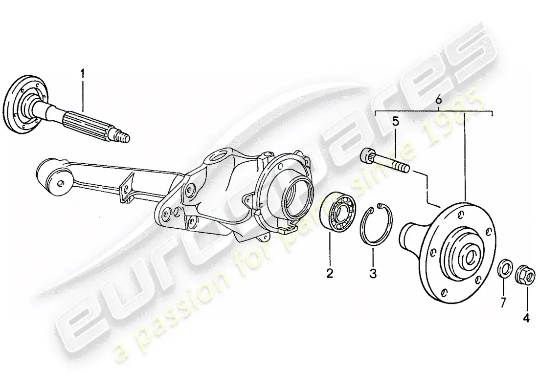 porsche 1990 (944) eje de rueda trasera - lubricantes diagrama de piezas
