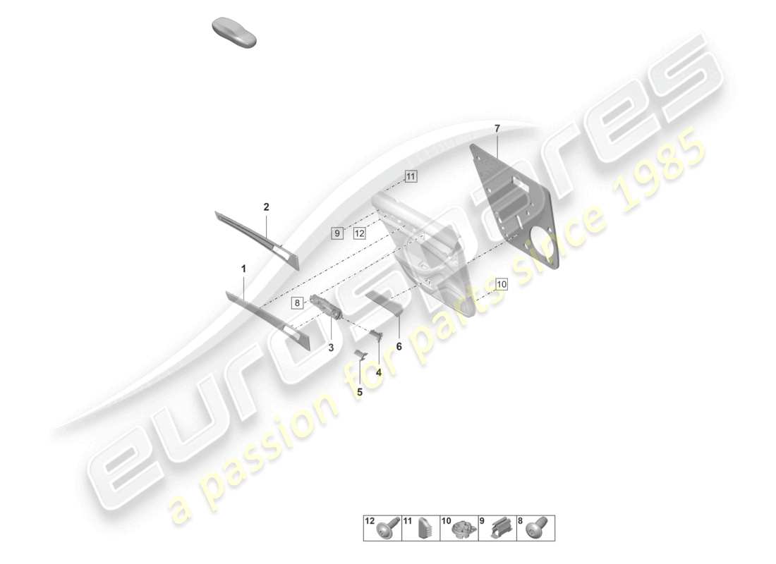 porsche 2022 (panamera 971-2) paneles de moldura de puertas molduras de puertas traseras accesorios y sujetadores diagrama de piezas
