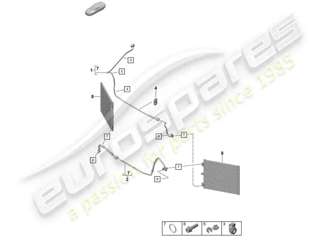 porsche 2019 (718 boxster spyder) aire acondicionado diagrama de piezas
