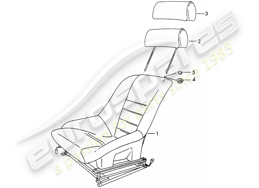porsche 1968 (911/912) asiento diagrama de piezas