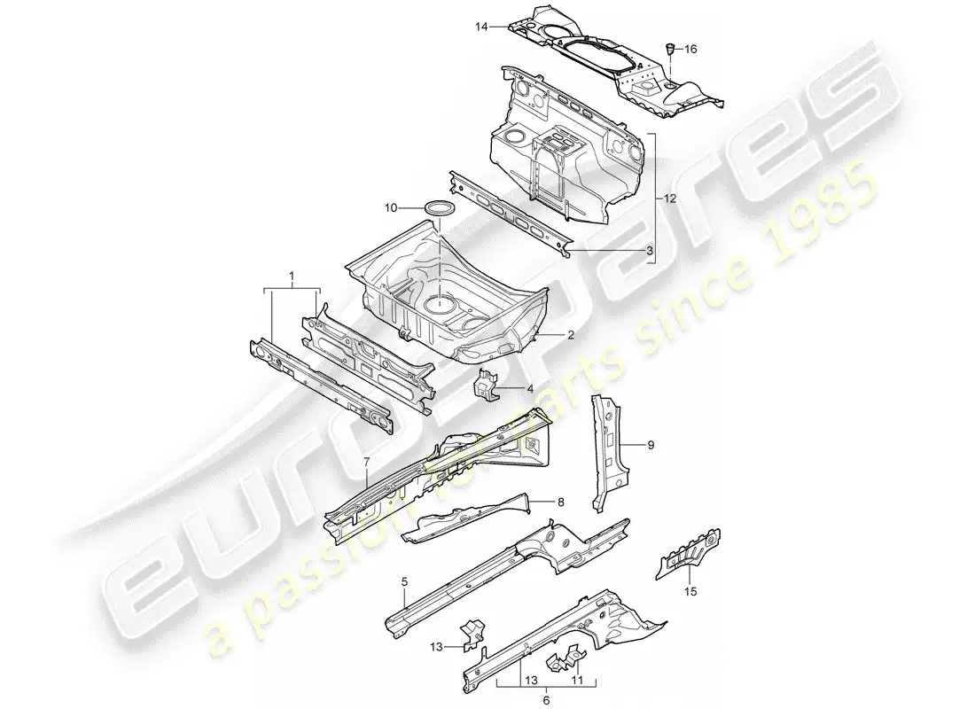 porsche 2006 (987 cayman) interfaz diagrama de piezas