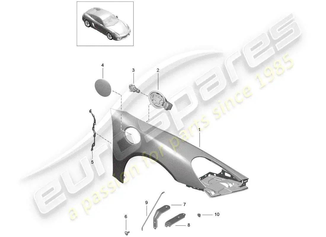 porsche 2014 (981 cayman) defensa diagrama de piezas