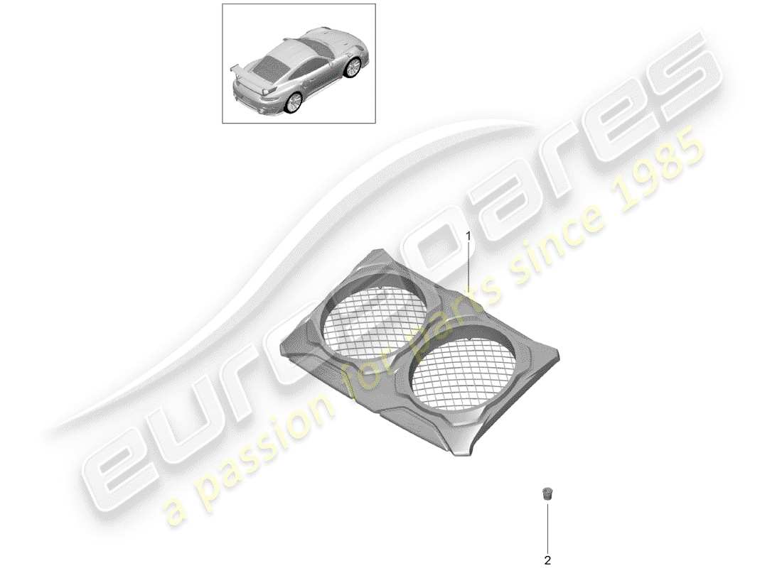porsche 2018 (991-2 turbo) diagrama de piezas del revestimiento