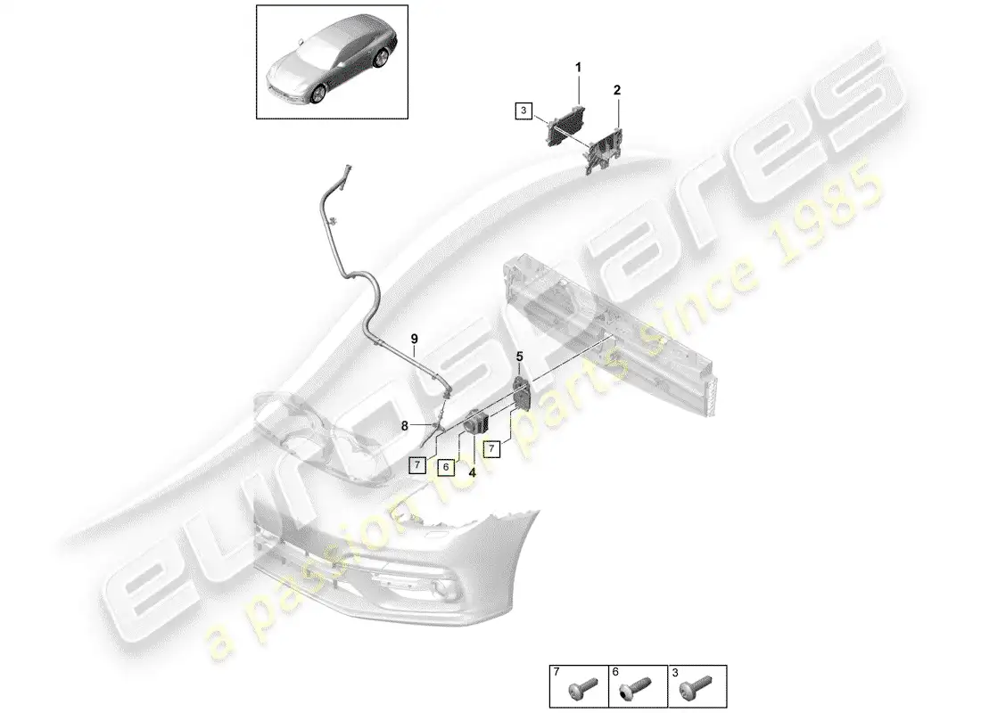 porsche 2018 (panamera 971-1) piezas individuales diagrama de piezas